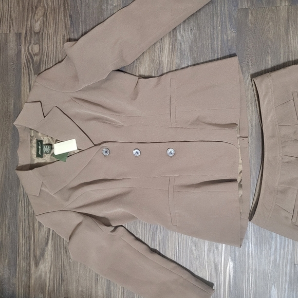 Eddie Bauer Womens Pant Suit Size 4 Light Brown Three Button Vintage New - Picture 8 of 10